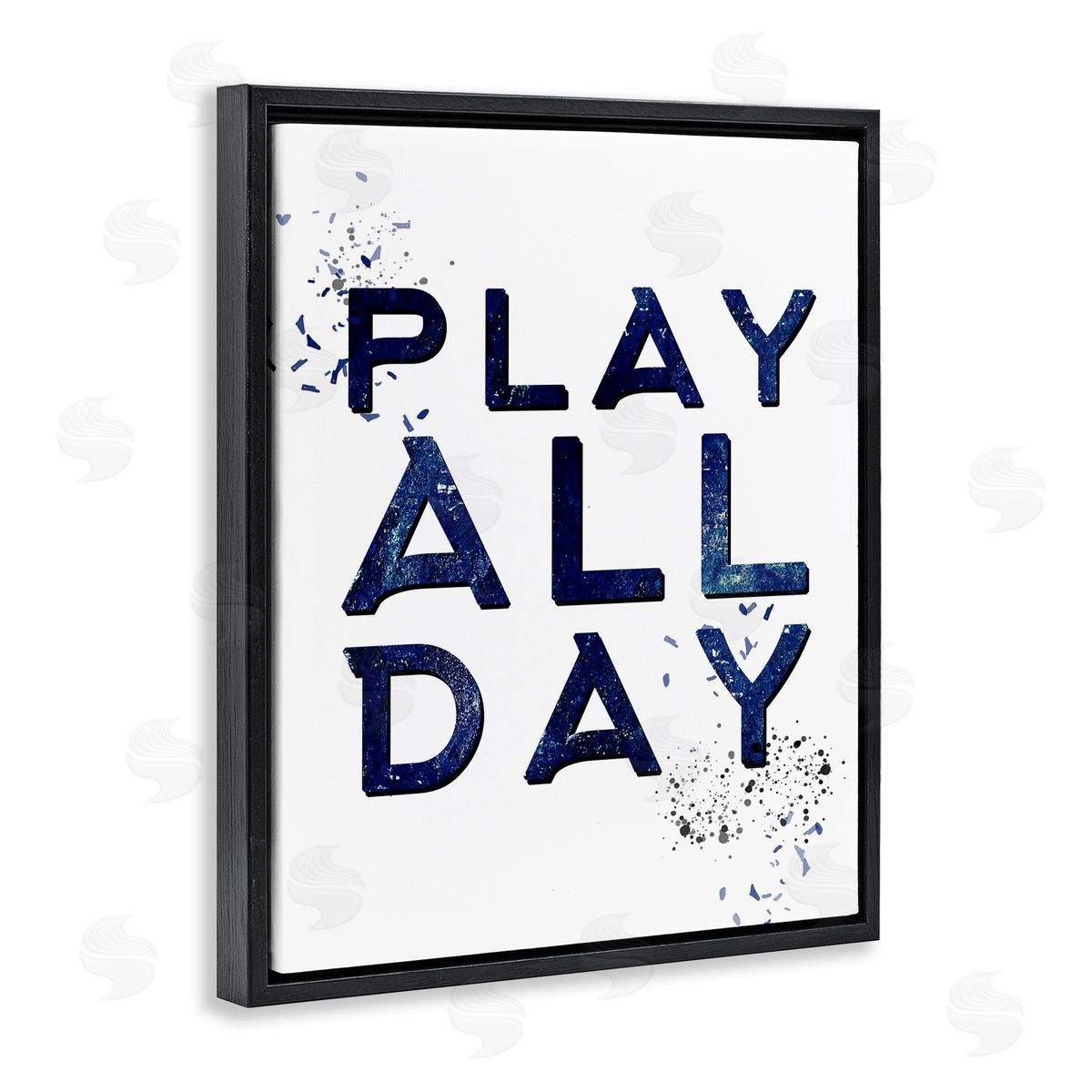 Kim Allen Play All Day Gamer Black Floating Frame Canvas Wall Art Print