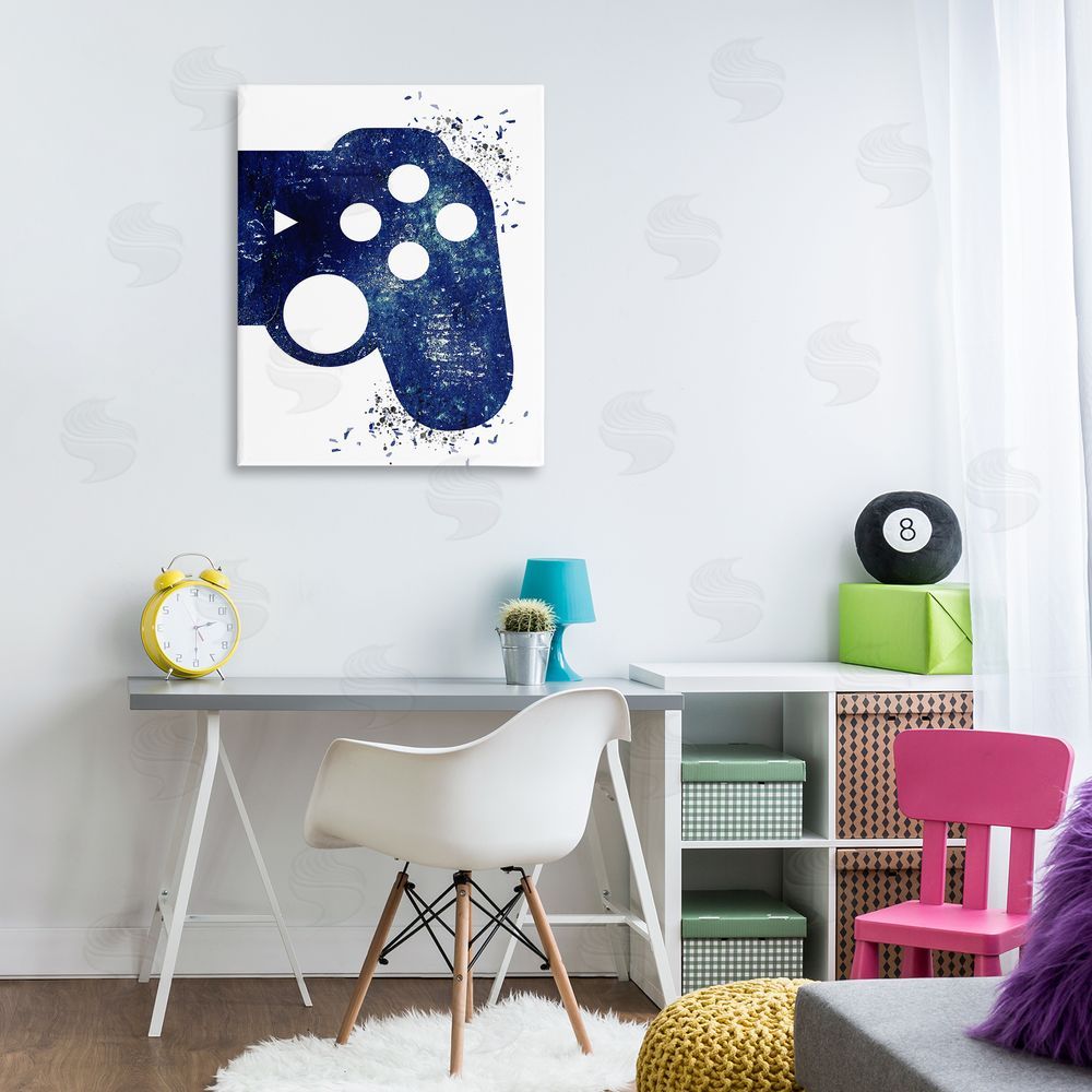 Kim Allen Distressed Detail Gamer Canvas Wall Art Print in Room
