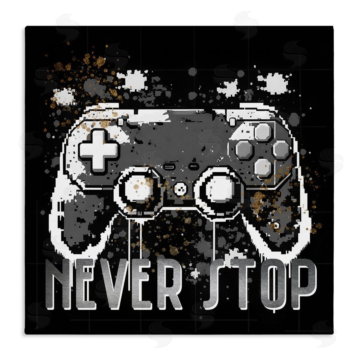 Kim Allen Never Stop Pixel Controller Canvas Wall Art Print