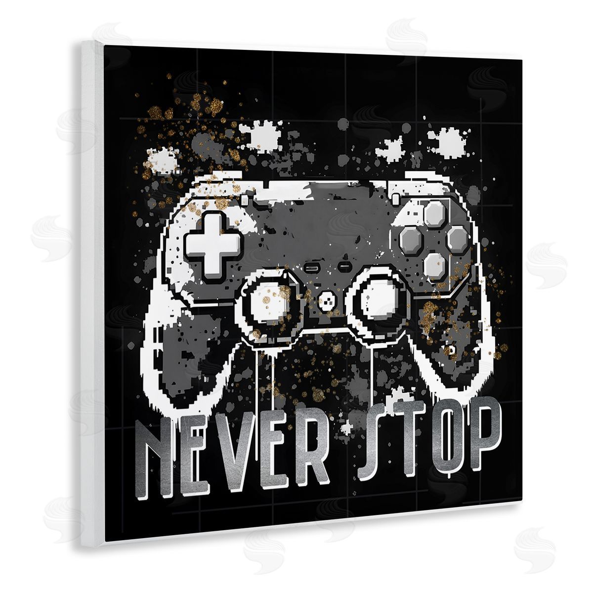 Kim Allen Never Stop Pixel Controller Wooden Wall Plaque Art Print