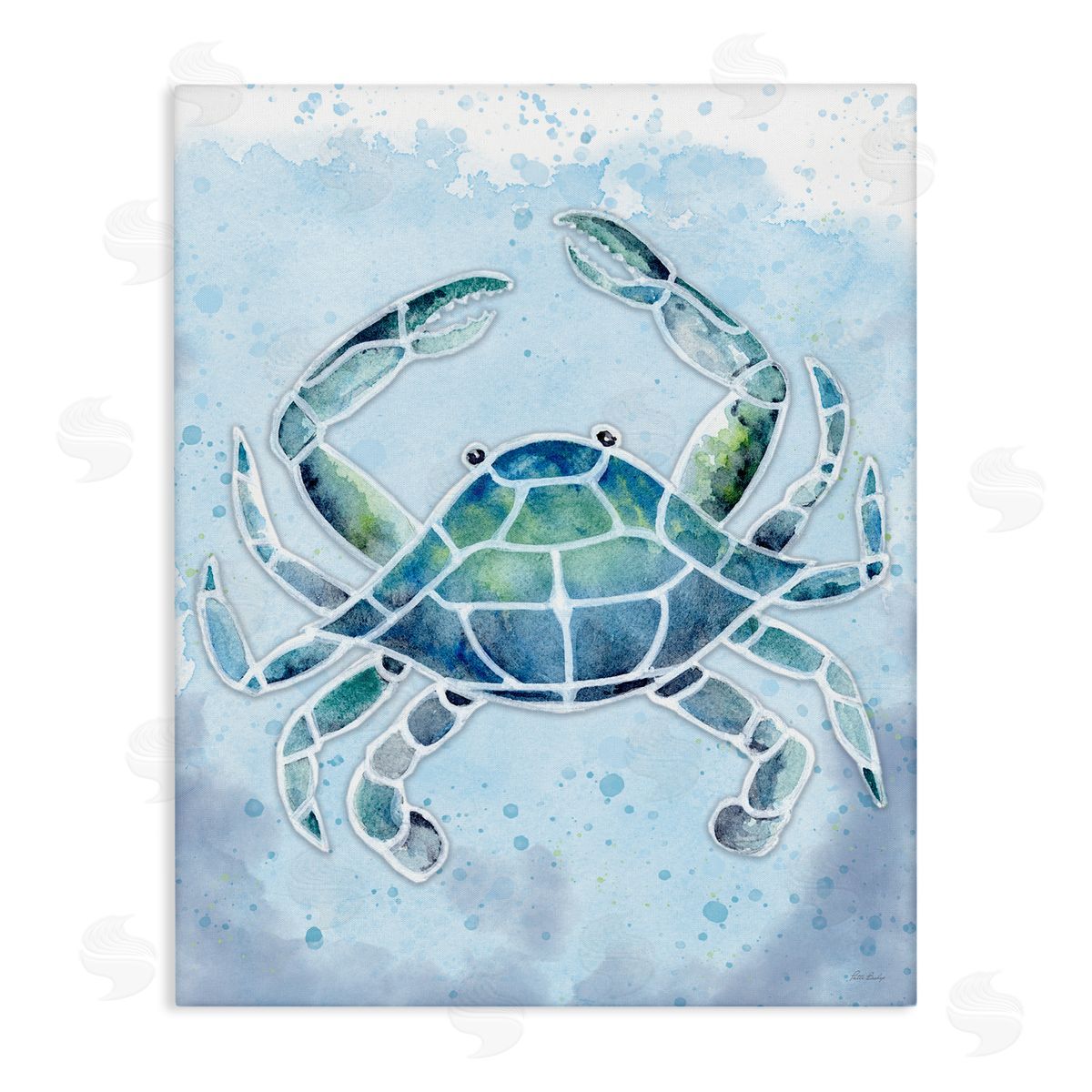 Patti Bishop Stained Glass Crab Canvas Wall Art Print