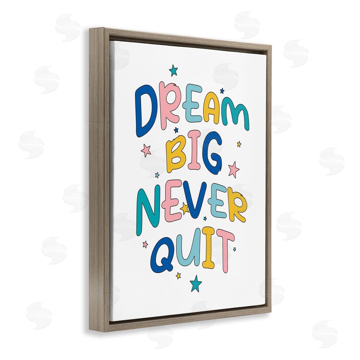 Dream Big Never Quit Brown Floating Frame Canvas Wall Art, Home Decor by Ahmed Sameh Hussein