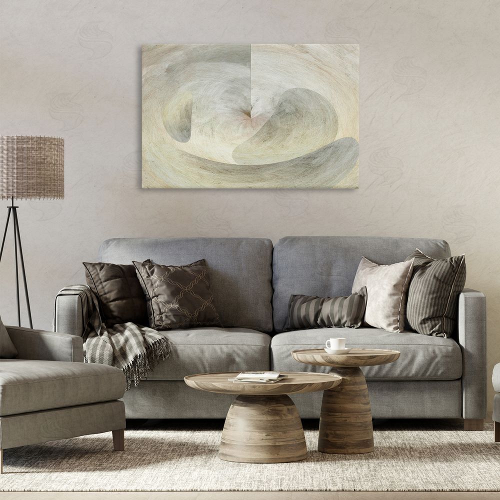 Noah Bay Curving Freeform Abstract Canvas Wall Art Print in Room