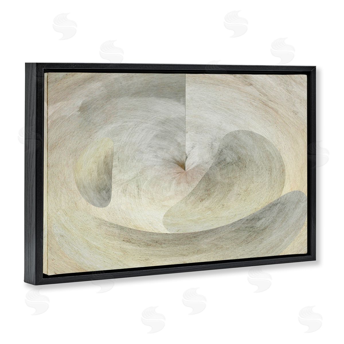 Noah Bay Curving Freeform Abstract Black Floating Frame Canvas Wall Art Print
