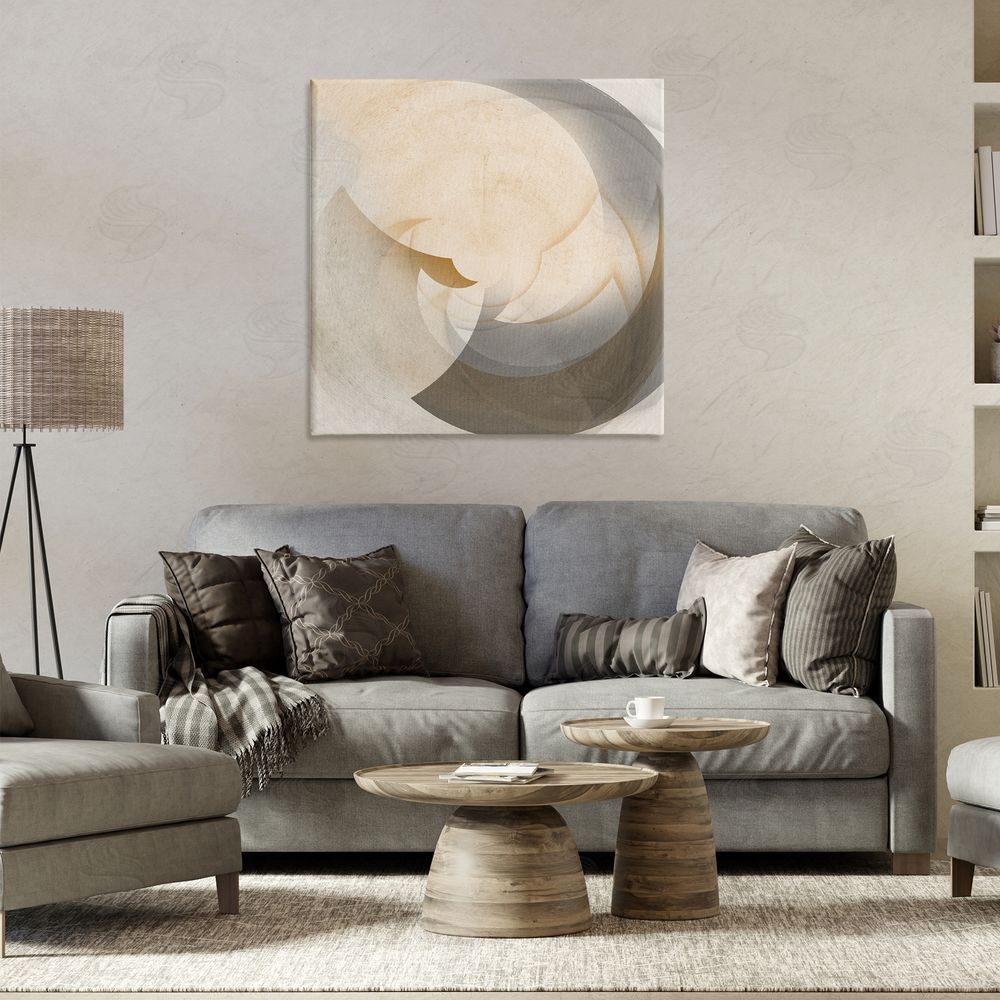 Noah Bay Shadowed Form Curve Canvas Wall Art Print in Room