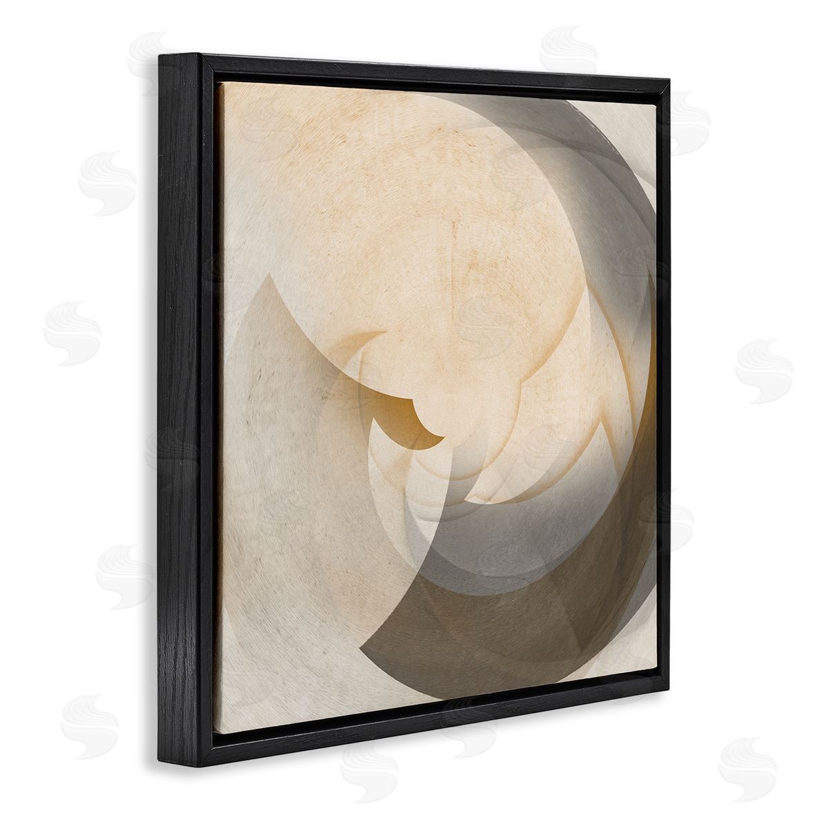 Noah Bay Shadowed Form Curve Black Floating Frame Canvas Wall Art Print