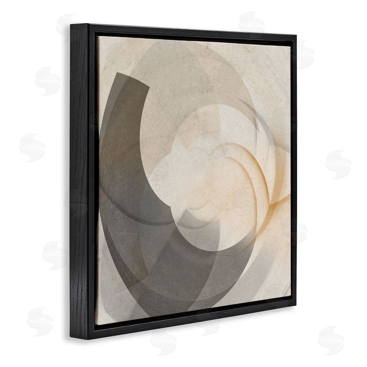 Noah Bay Shadowed Swoop Abstraction Black Floating Frame Canvas Wall Art Print