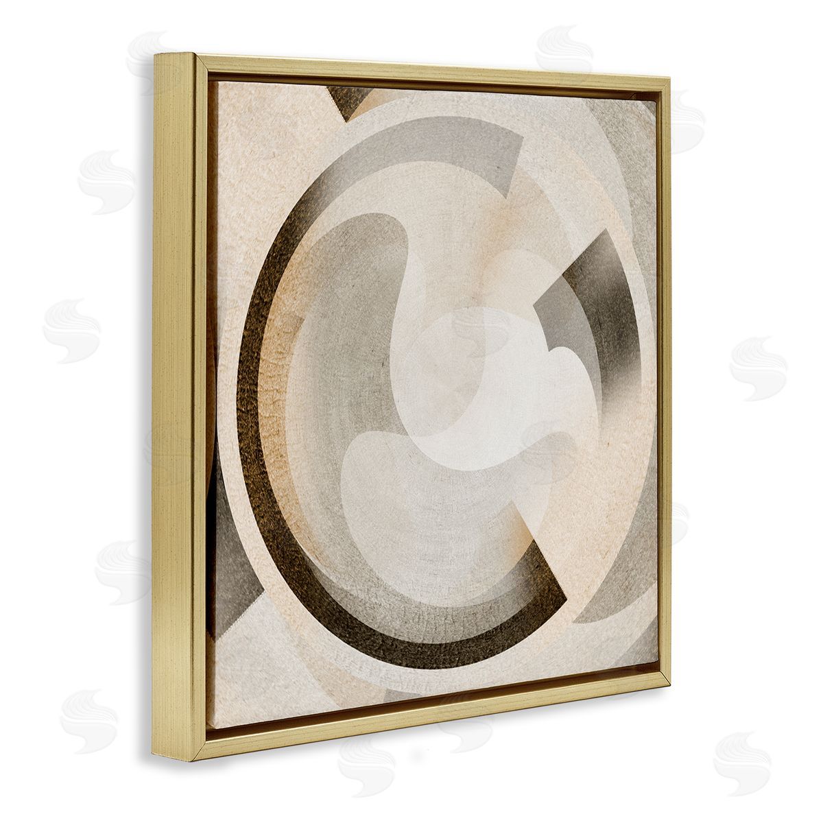 Noah Bay Round Arches Neutral Gold Floating Frame Canvas Wall Art Print