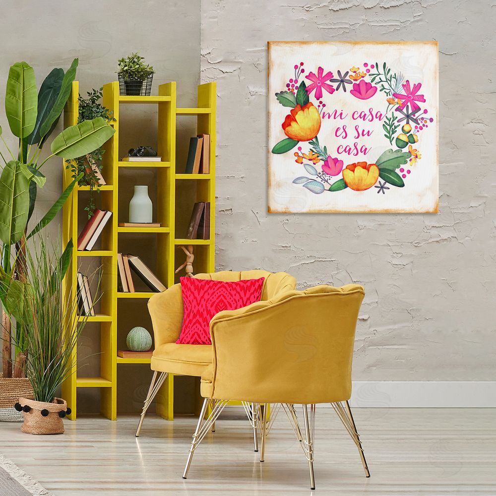 Josefina Mi Casa Es Su Casa Floral Canvas Wall Art Print in Room