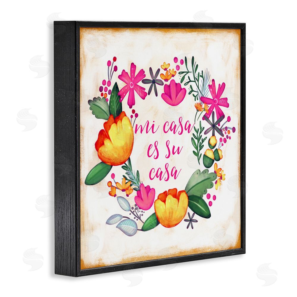 Josefina Mi Casa Es Su Casa Floral Black Framed Giclee Wall Art Print