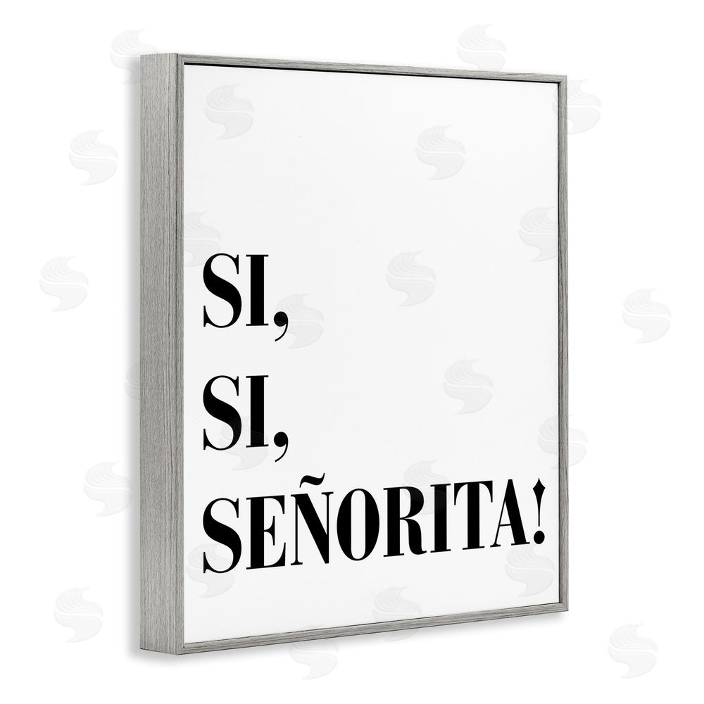 SD Graphics Studio Sí, Sí, Señorita Gray Framed Giclee Wall Art Print