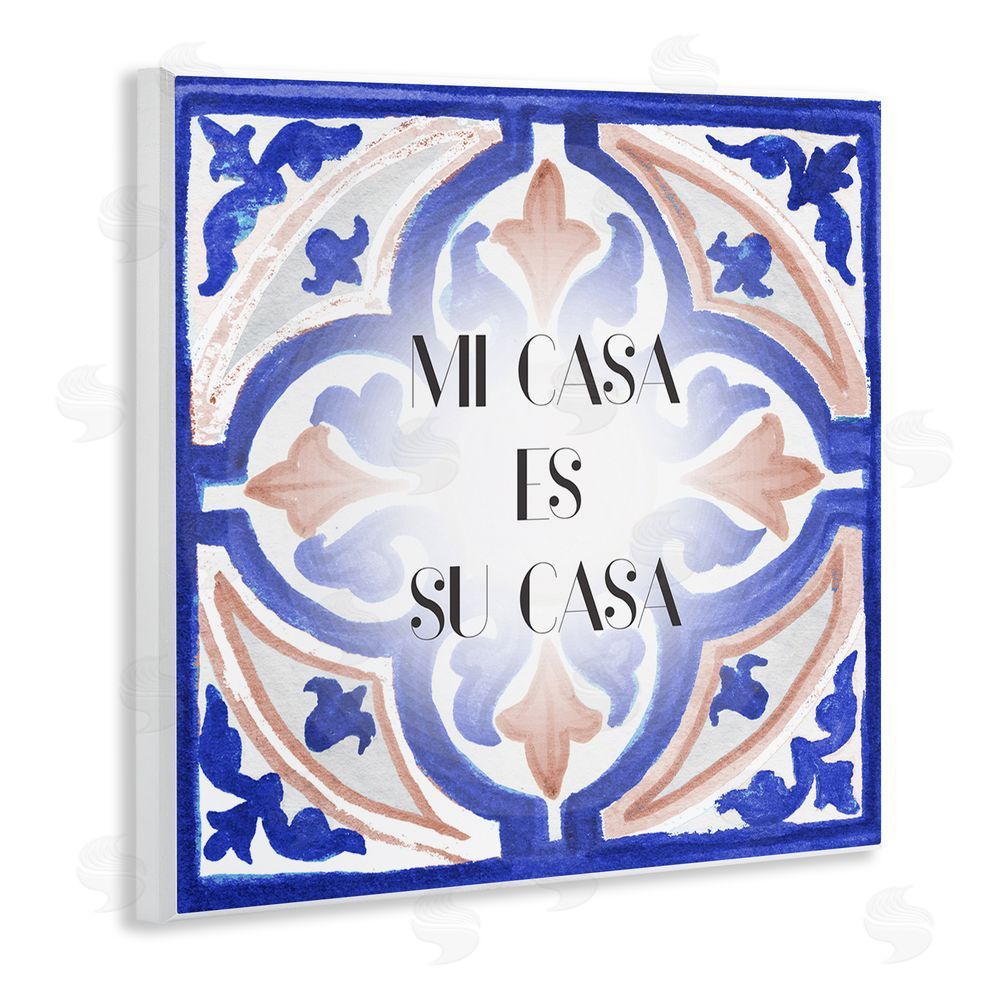 Elizabeth Medley Mi Casa Azulejos Tropicales Wooden Wall Plaque Art Print