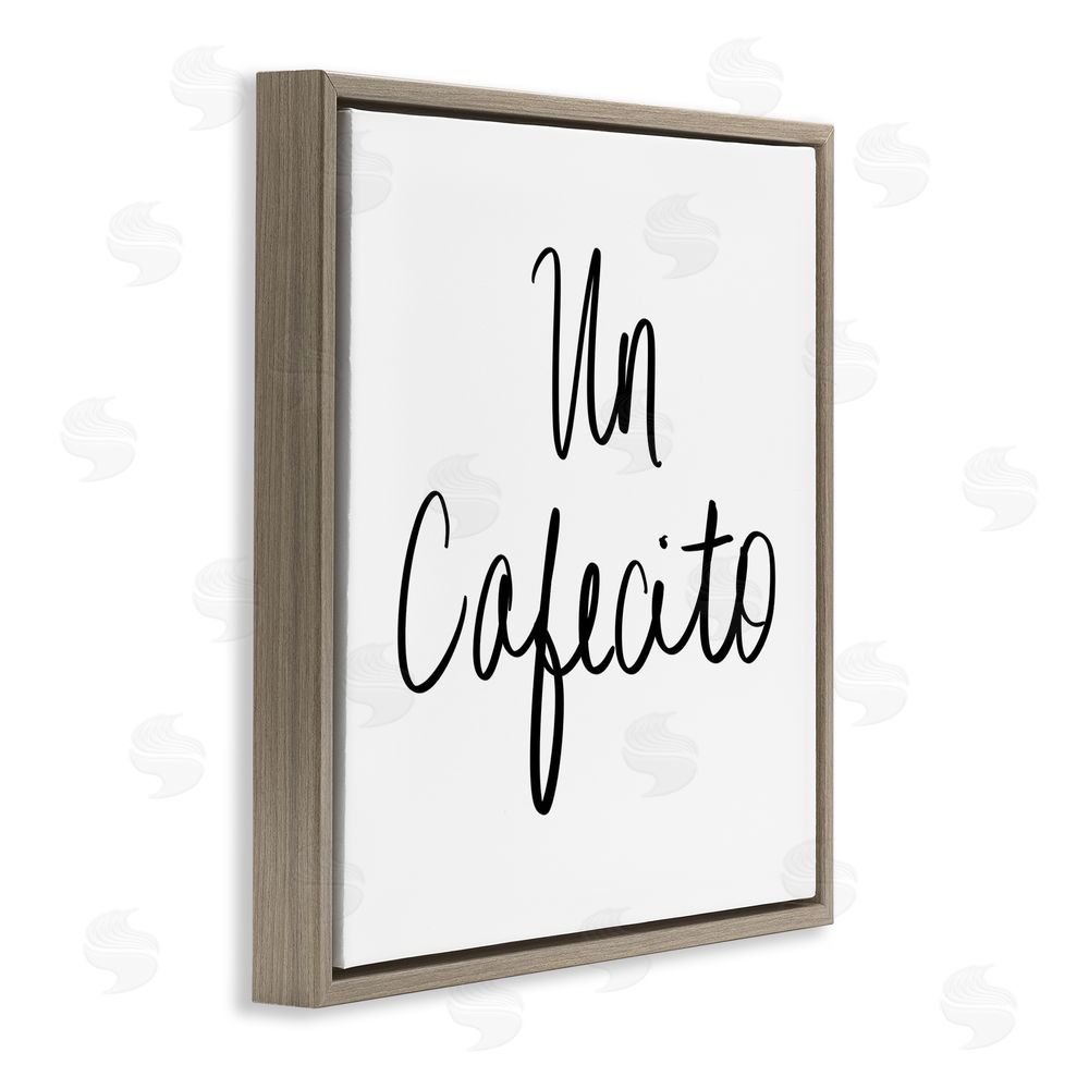 SD Graphics Studio Un Cafecito Diseño Minimalista Brown Floating Frame Canvas Wall Art Print