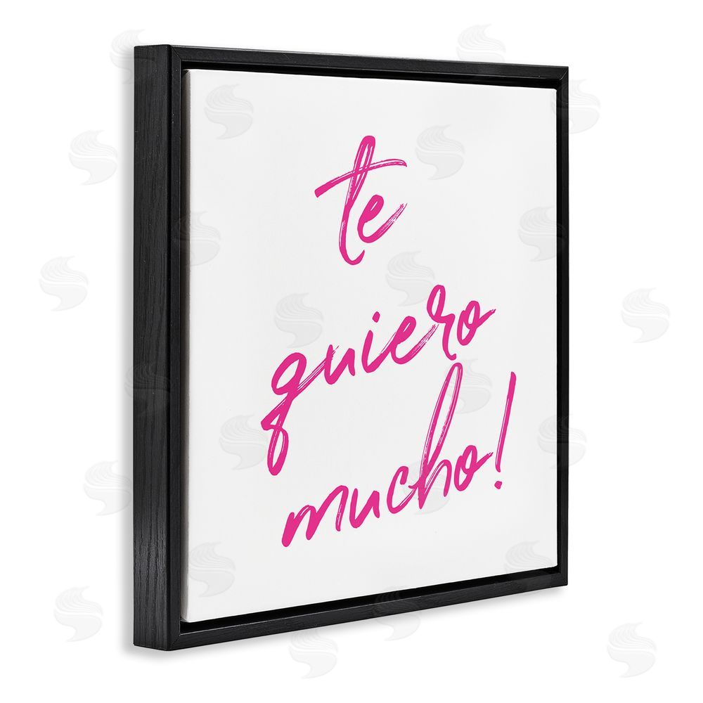 SD Graphics Studio Te Quiero Mucho Rosa Black Floating Frame Canvas Wall Art Print