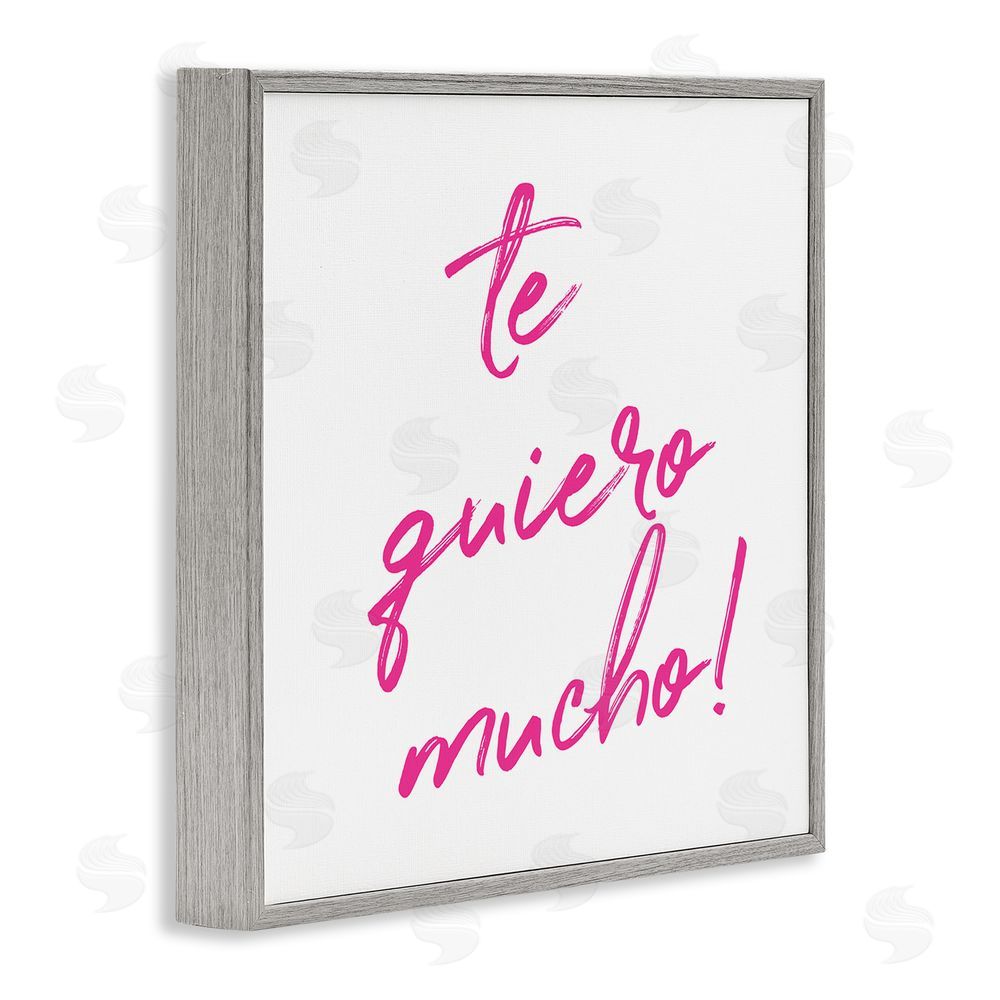 SD Graphics Studio Te Quiero Mucho Rosa Gray Framed Giclee Wall Art Print