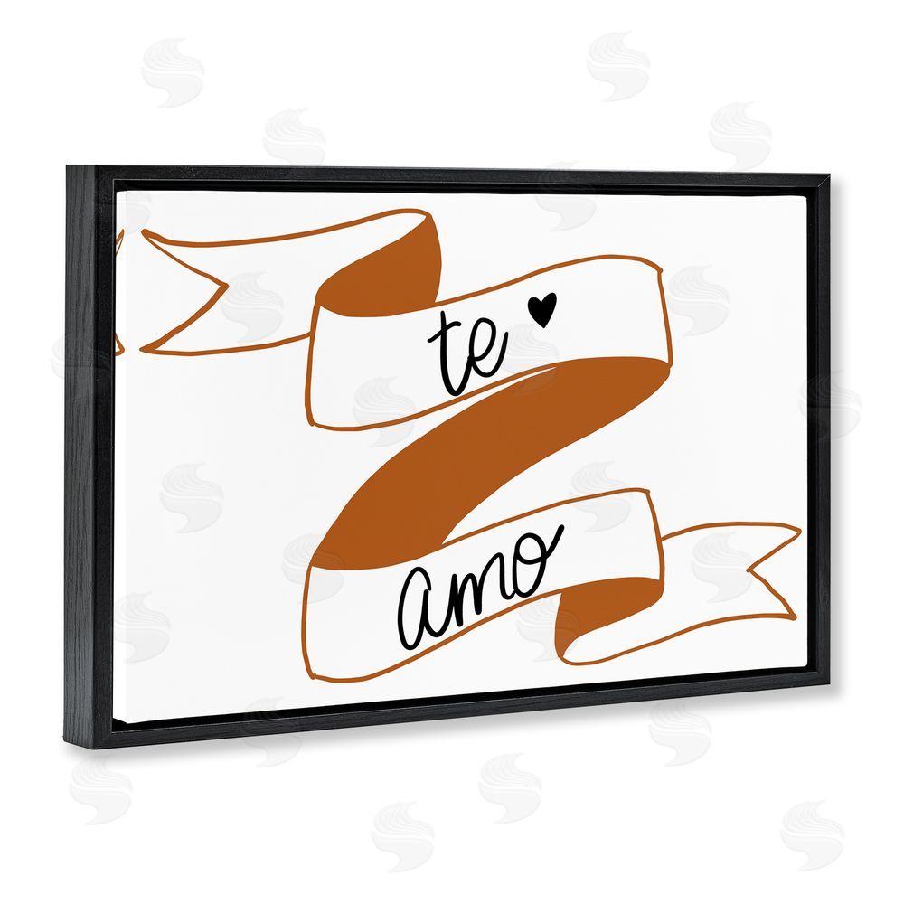 SD Graphics Studio Te Amo con Cinta Black Floating Frame Canvas Wall Art Print