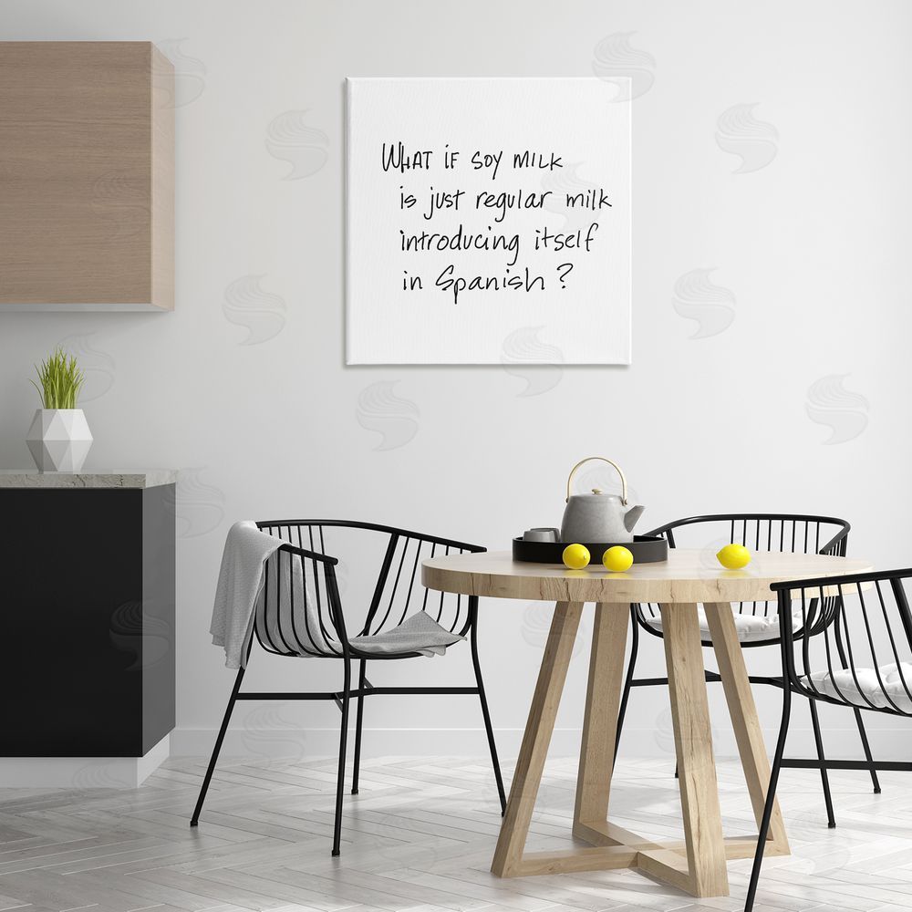 SD Graphics Studio Soy Milk in Spanish Canvas Wall Art Print in Room
