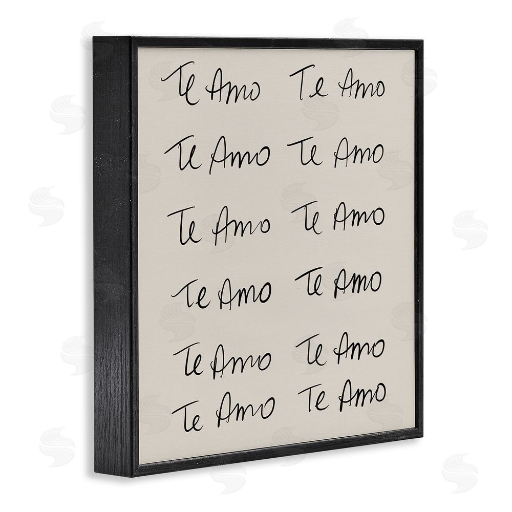 SD Graphics Studio Te Amo Repetitivo Black Framed Giclee Wall Art Print