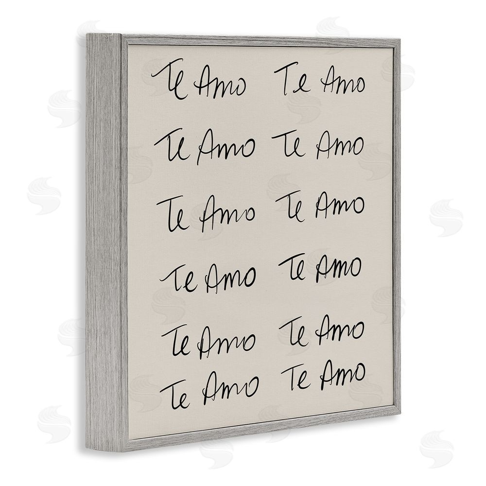 SD Graphics Studio Te Amo Repetitivo Gray Framed Giclee Wall Art Print