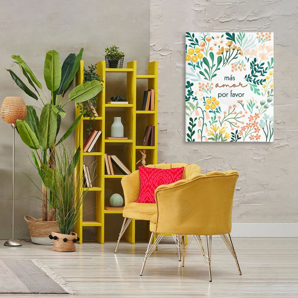 Angel Nicole Más Amor Por Favor Flores Canvas Wall Art Print in Room