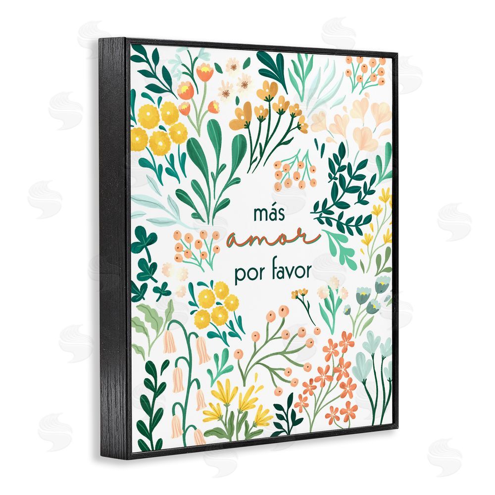 Angel Nicole Más Amor Por Favor Flores Black Framed Giclee Wall Art Print