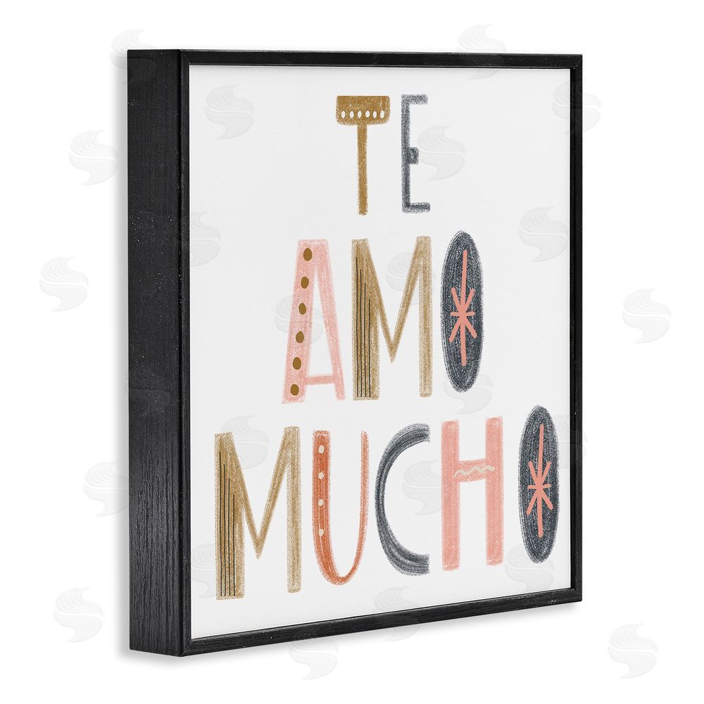 SD Graphics Studio Te Amo Mucho Creativo Black Framed Giclee Wall Art Print