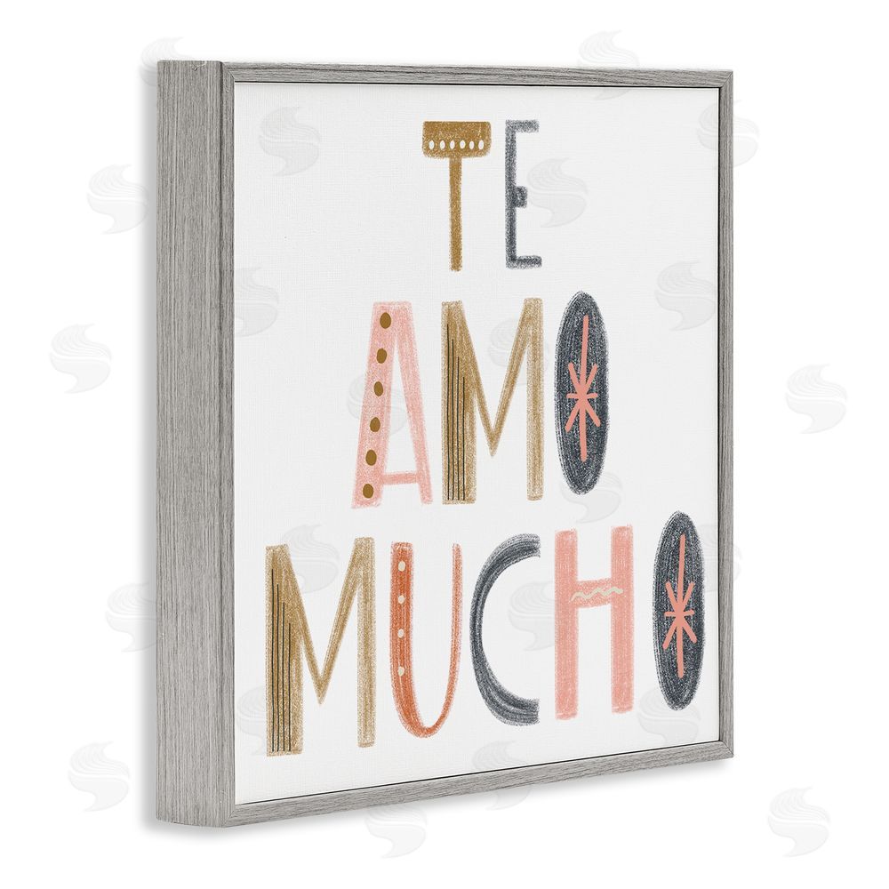 SD Graphics Studio Te Amo Mucho Creativo Gray Framed Giclee Wall Art Print