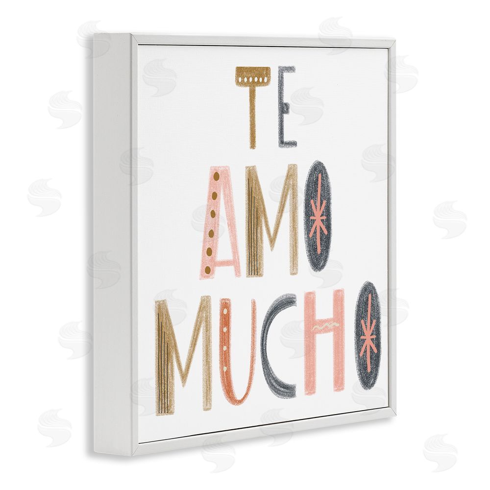 SD Graphics Studio Te Amo Mucho Creativo White Framed Giclee Wall Art Print