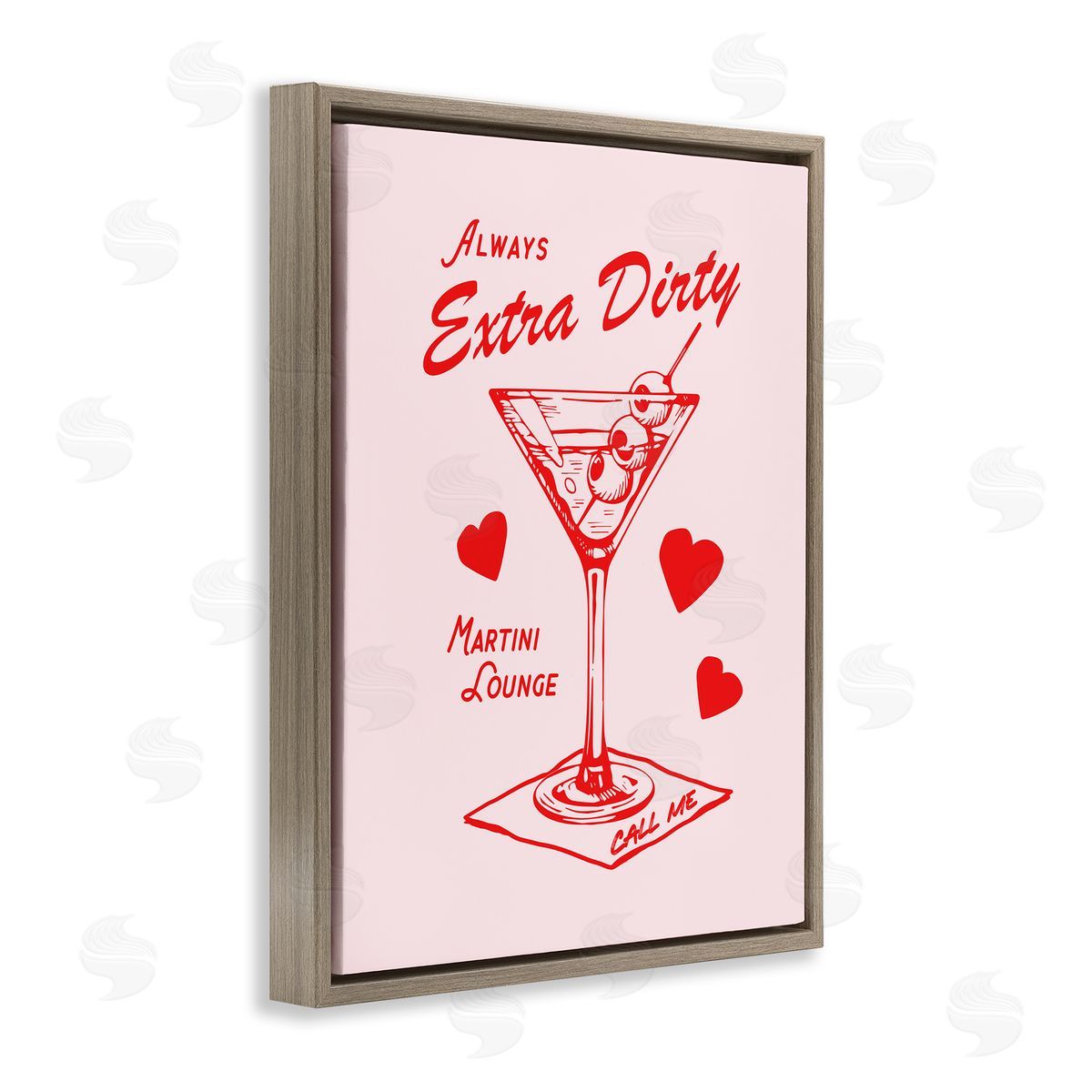 Always Extra Dirty Martini Brown Floating Frame Canvas Wall Art, Home Decor by House of Lulu