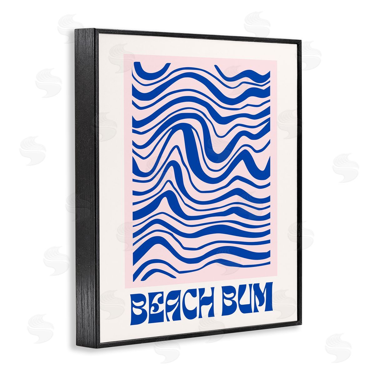 Beach Bum Abstract Waves Black Frame Print Wall Art, Home Decor by House of Lulu