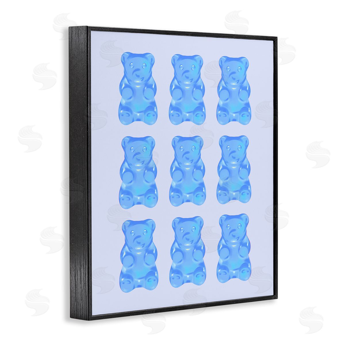 Blue Candy Bears Black Frame Print Wall Art, Home Decor by House of Lulu