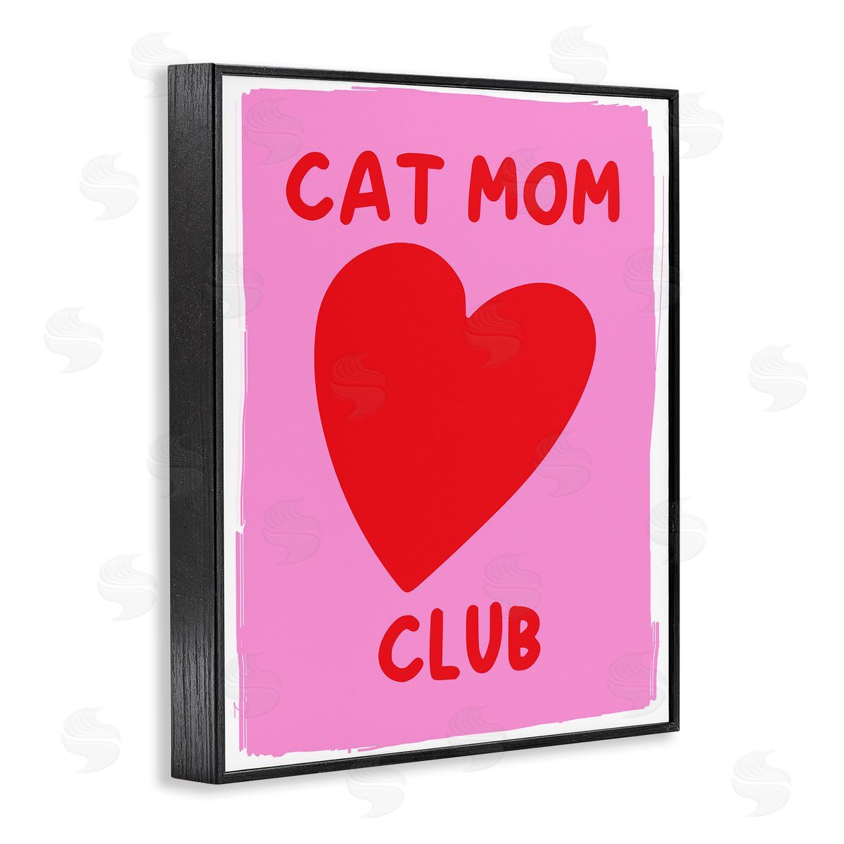 Cat Mom Club Heart Black Frame Print Wall Art, Home Decor by House of Lulu