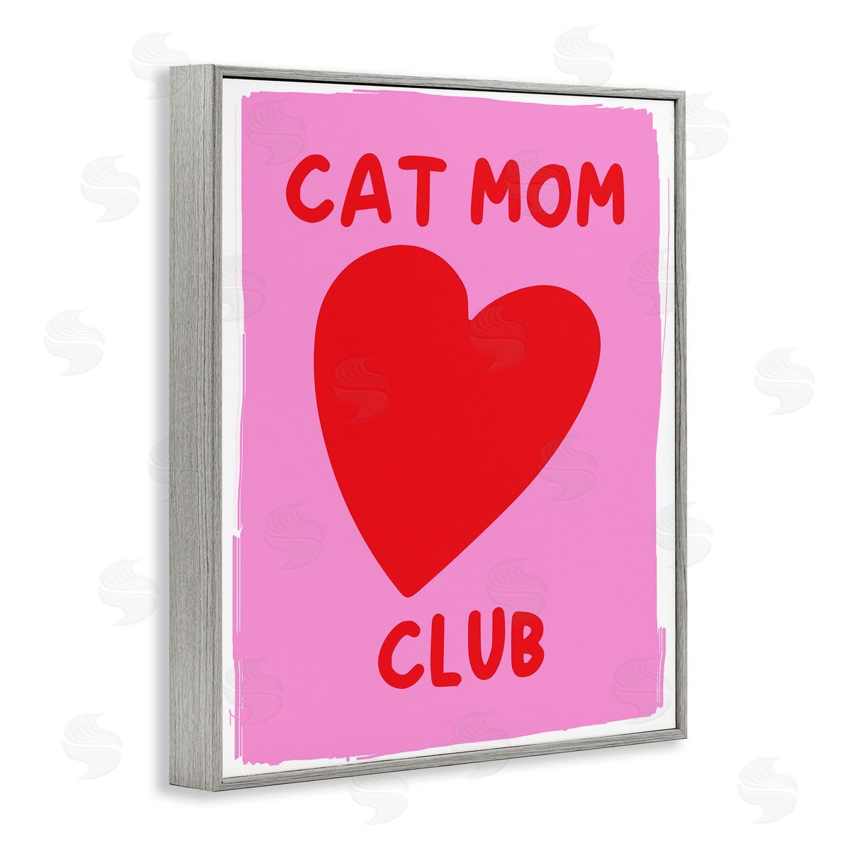 Cat Mom Club Heart Grey Frame Print Wall Art, Home Decor by House of Lulu