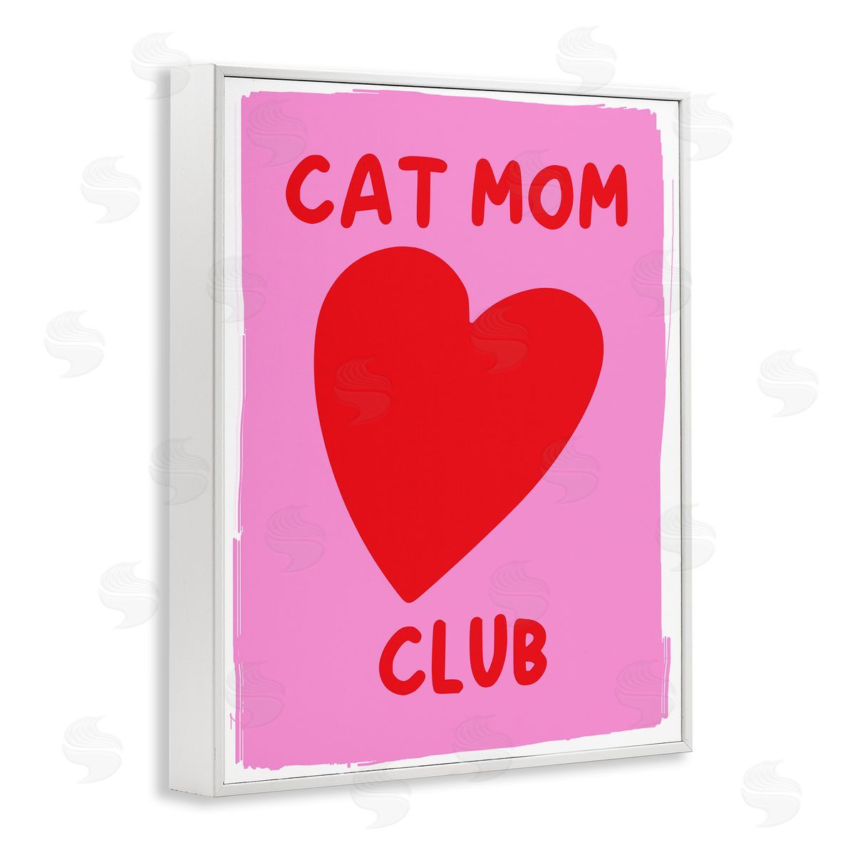 Cat Mom Club Heart White Frame Print Wall Art, Home Decor by House of Lulu