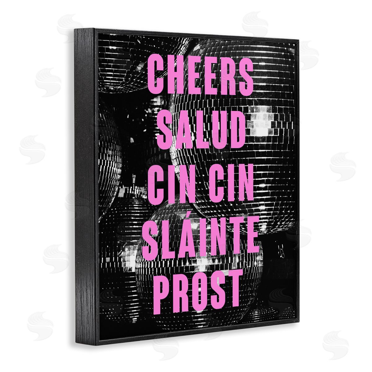 Cheers Various Languages Black Frame Print Wall Art, Home Decor by House of Lulu