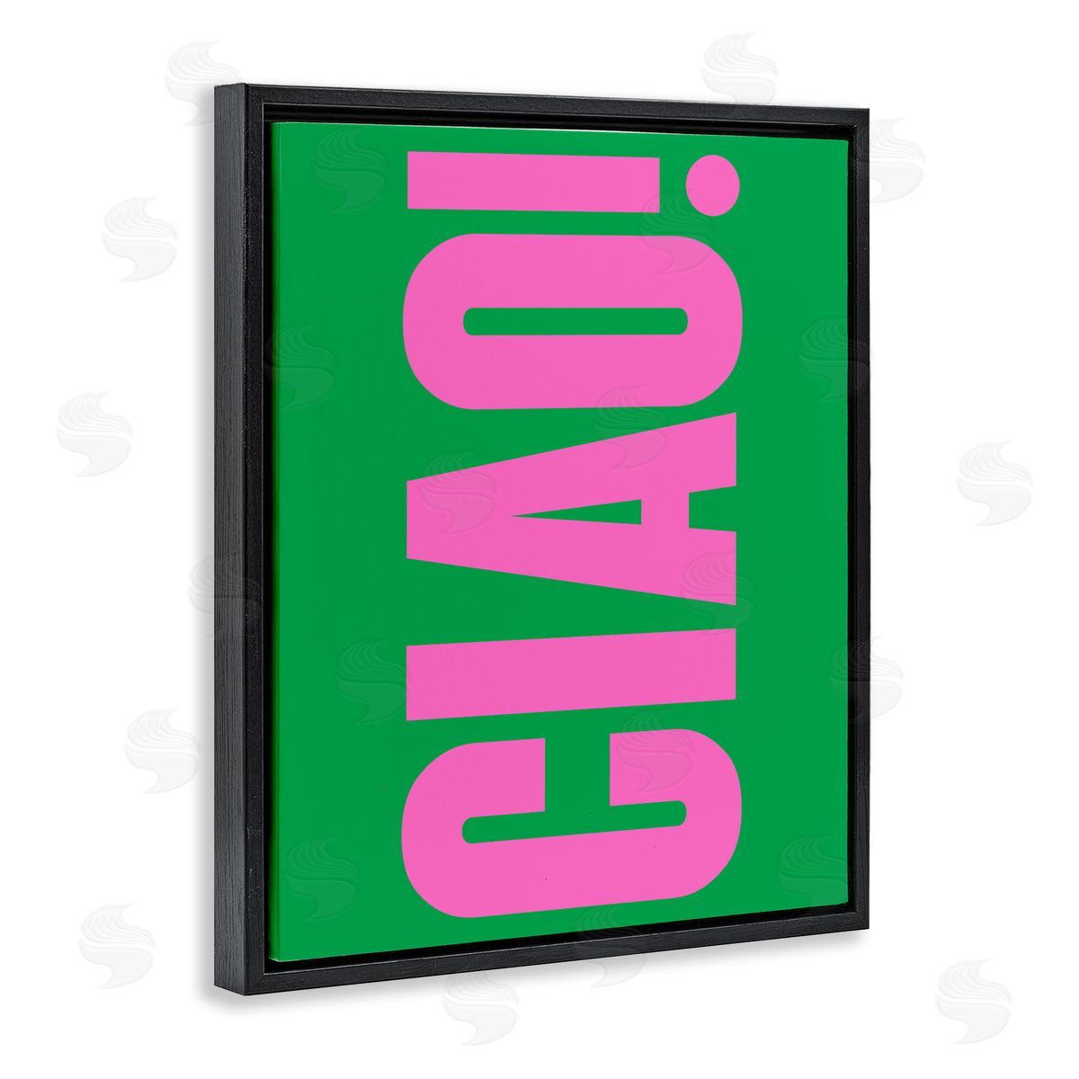 Ciao Pink & Green Black Floating Frame Canvas Wall Art, Home Decor by House of Lulu