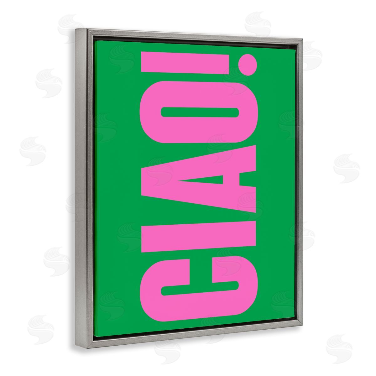 Ciao Pink & Green Grey Floating Frame Canvas Wall Art, Home Decor by House of Lulu