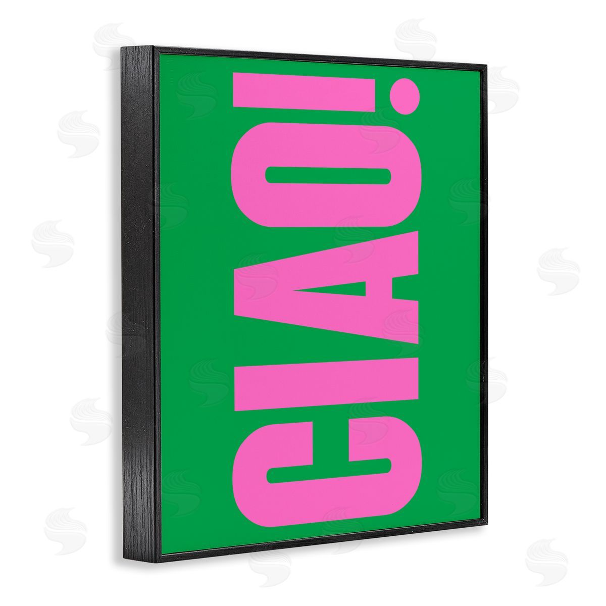 Ciao Pink & Green Black Frame Print Wall Art, Home Decor by House of Lulu