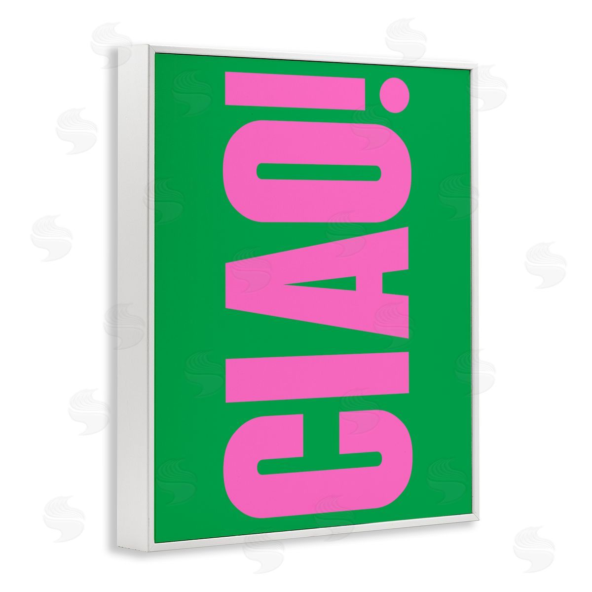Ciao Pink & Green White Frame Print Wall Art, Home Decor by House of Lulu