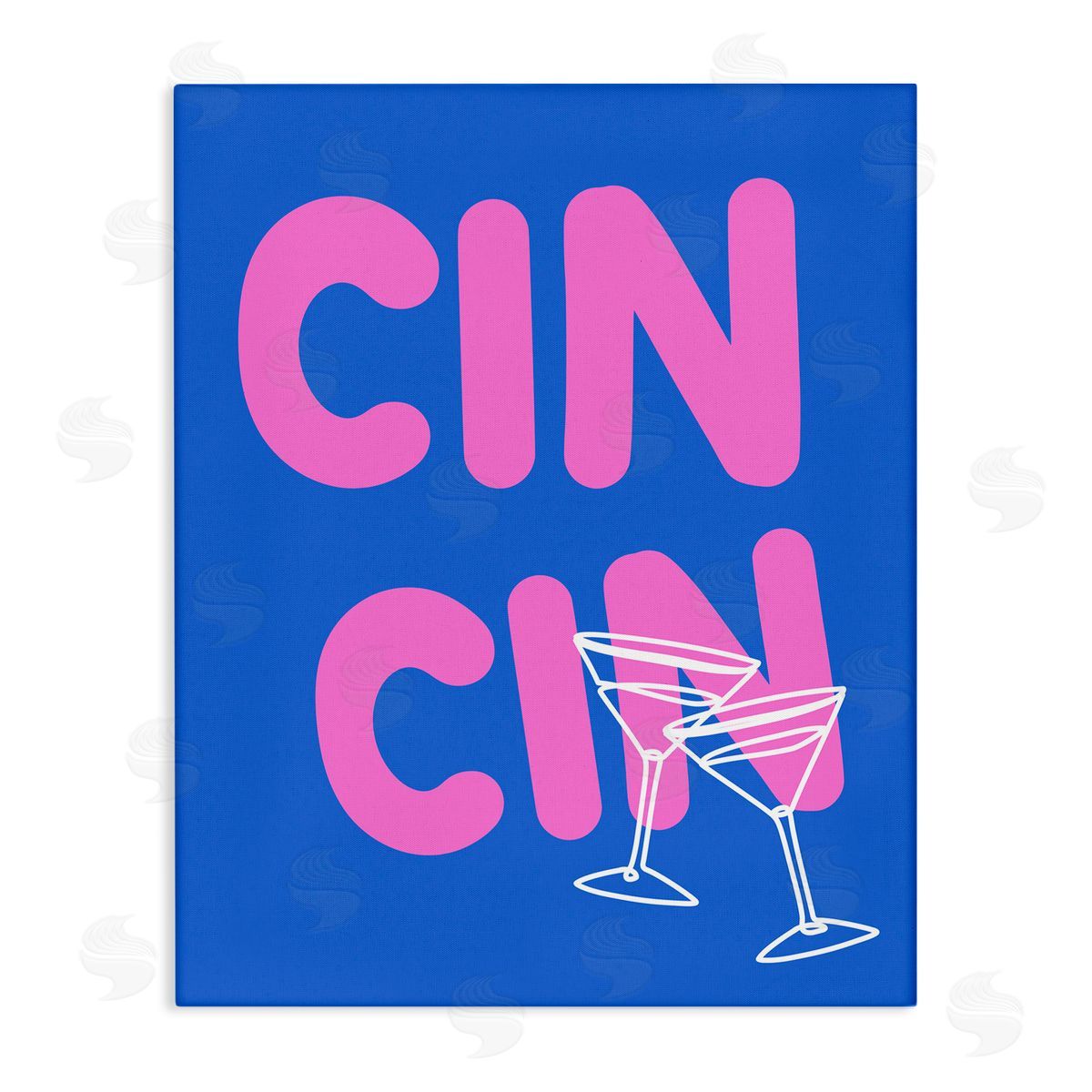 Cin Cin Cheers Glasses Canvas Wall Art, Home Decor by House of Lulu