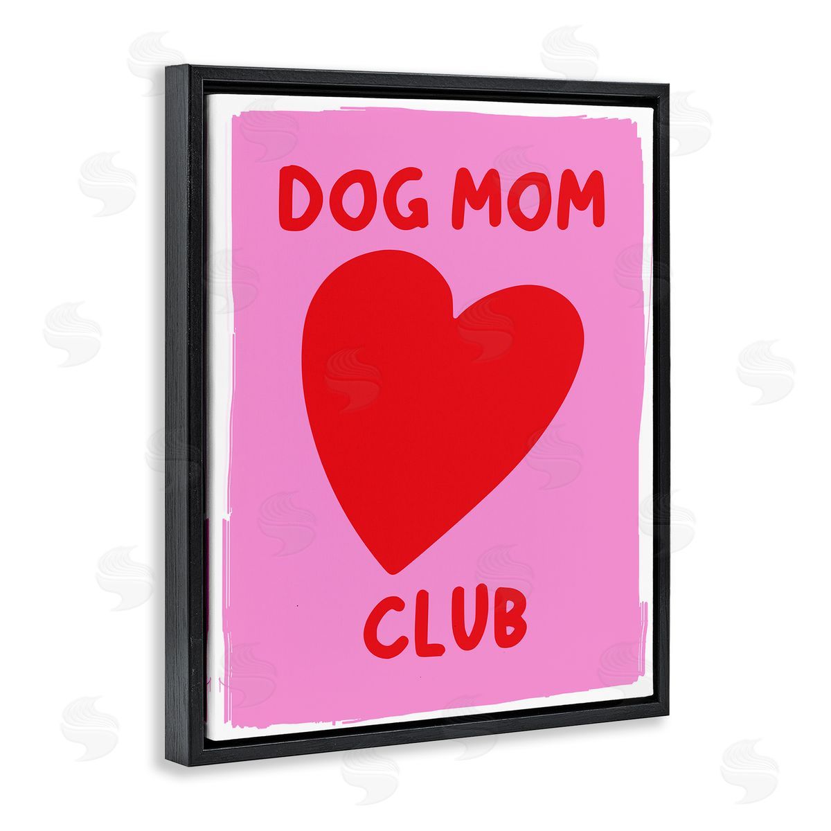 Dog Mom Club Heart Black Floating Frame Canvas Wall Art, Home Decor by House of Lulu
