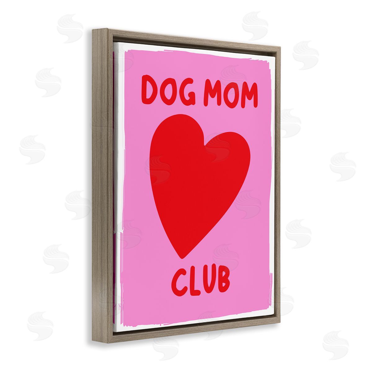 Dog Mom Club Heart Brown Floating Frame Canvas Wall Art, Home Decor by House of Lulu