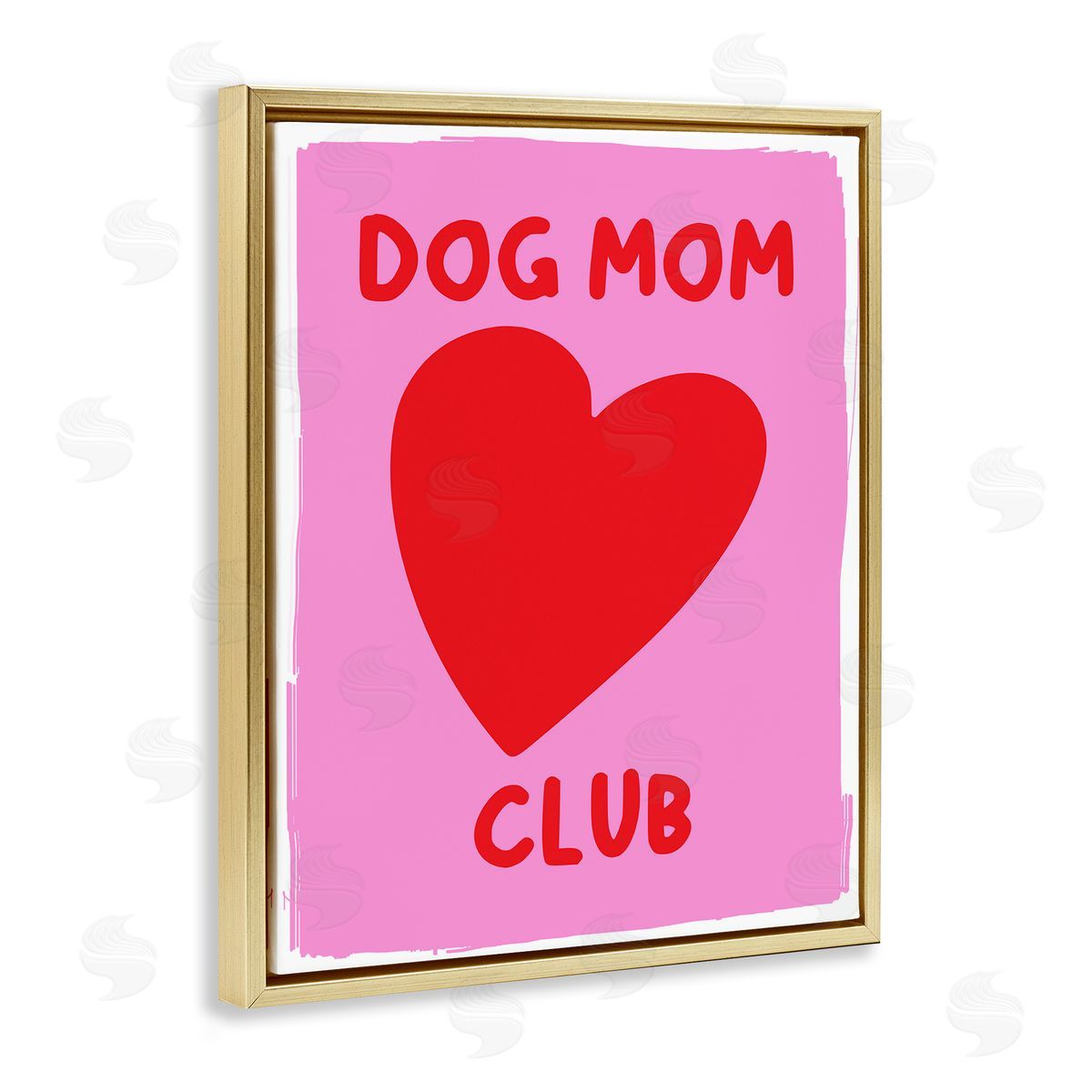 Dog Mom Club Heart Gold Floating Frame Canvas Wall Art, Home Decor by House of Lulu