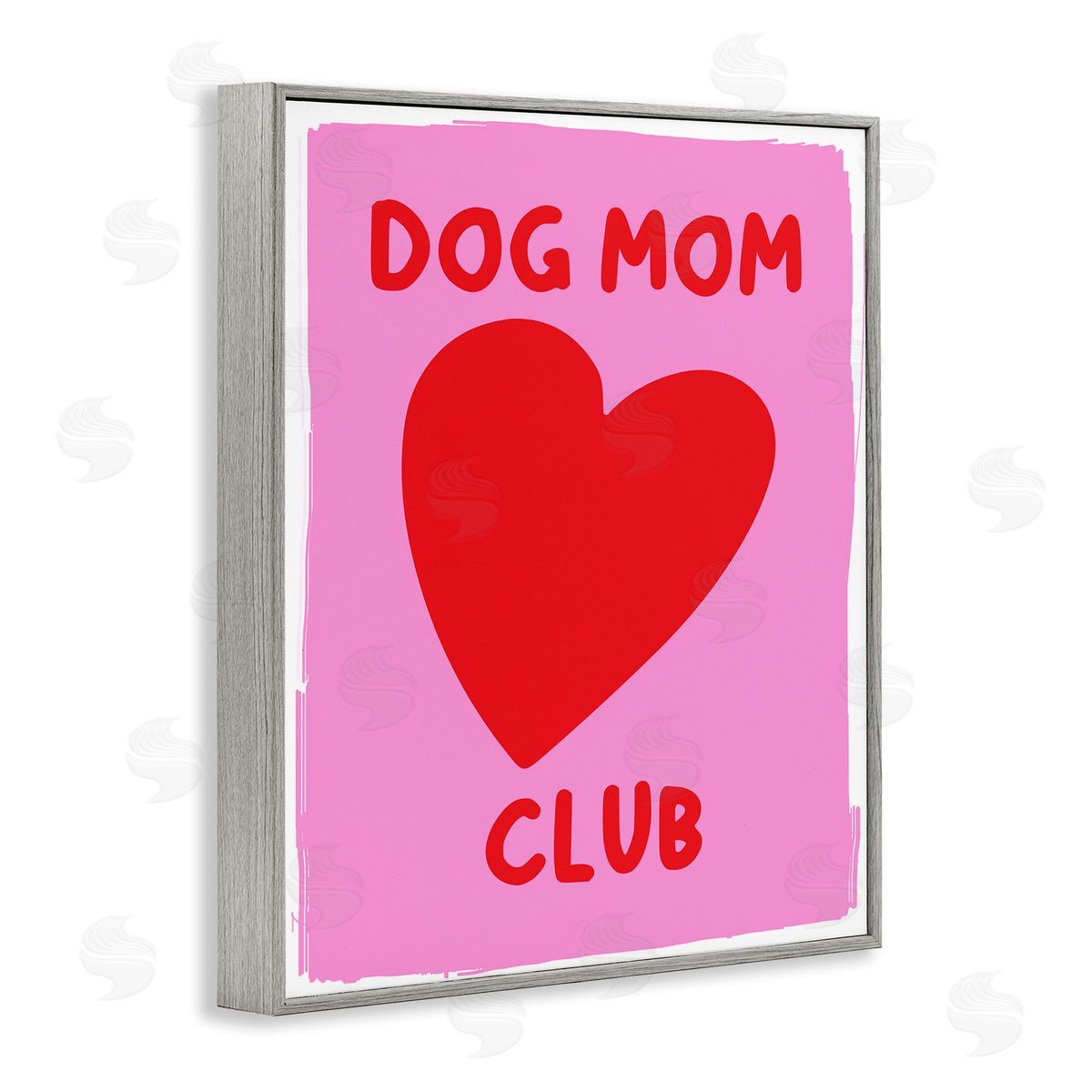 Dog Mom Club Heart Grey Frame Print Wall Art, Home Decor by House of Lulu
