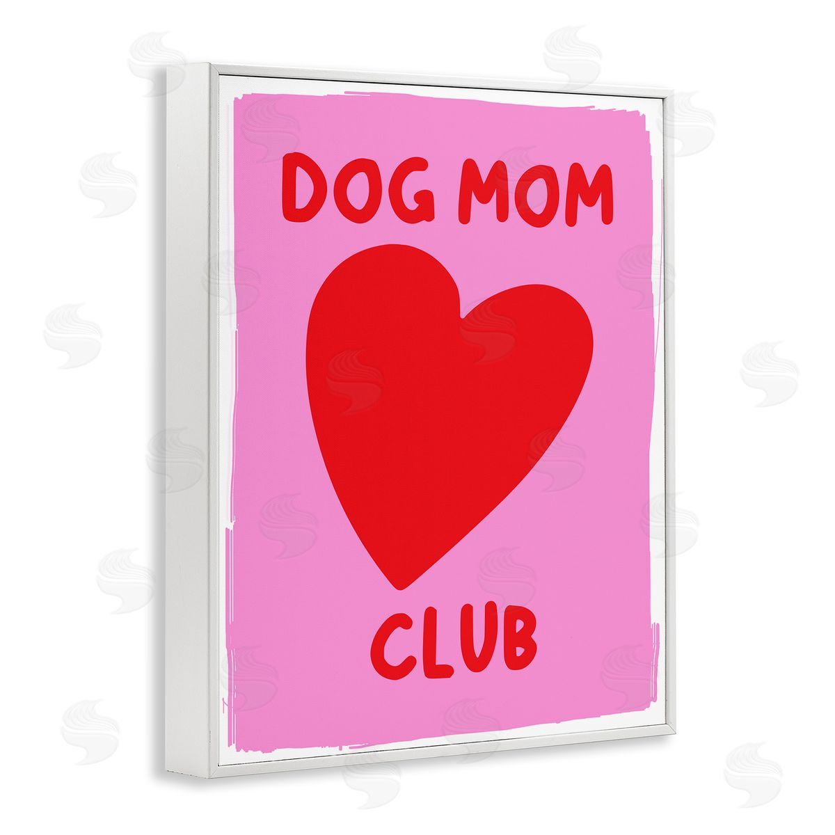 Dog Mom Club Heart White Frame Print Wall Art, Home Decor by House of Lulu
