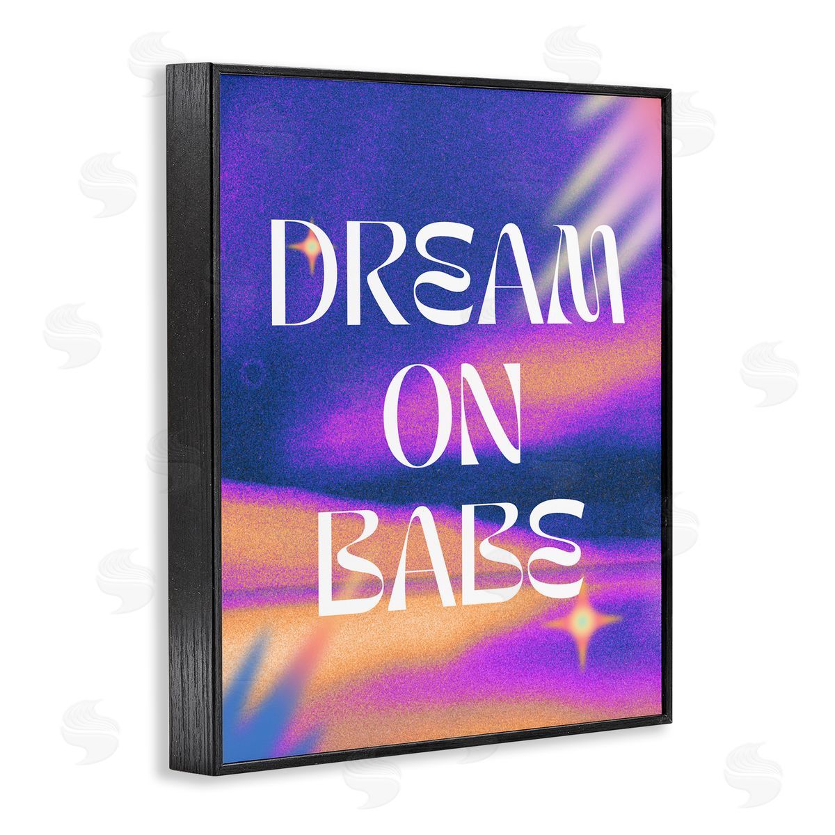 Dream On Babe Purple Black Frame Print Wall Art, Home Decor by House of Lulu