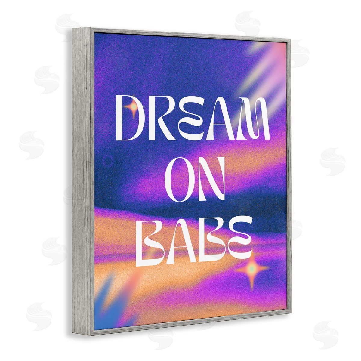 Dream On Babe Purple Grey Frame Print Wall Art, Home Decor by House of Lulu