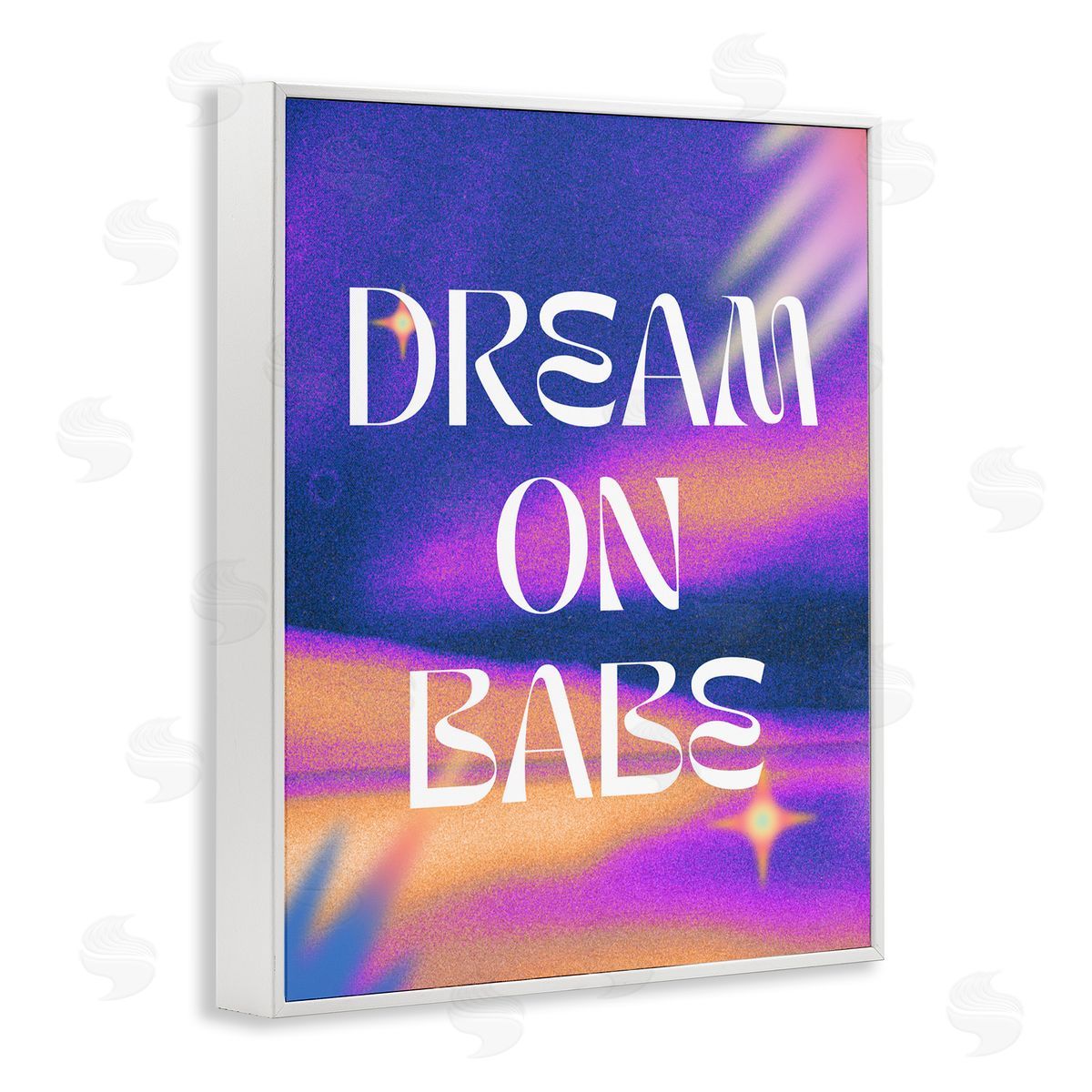 Dream On Babe Purple White Frame Print Wall Art, Home Decor by House of Lulu