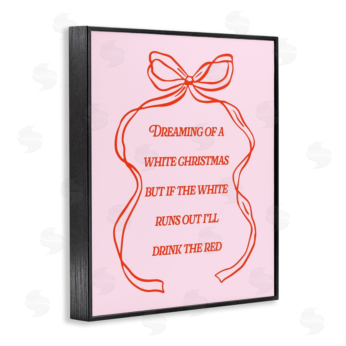 White & Red Christmas Wine Black Frame Print Wall Art, Home Decor by House of Lulu