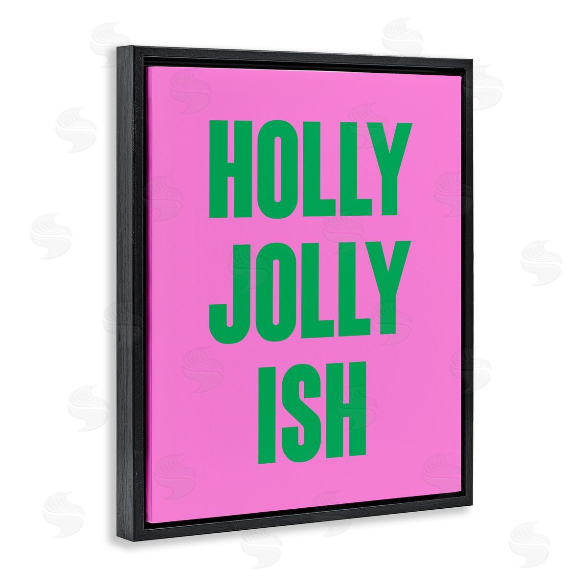Holly Jolly Ish Humor Black Floating Frame Canvas Wall Art, Home Decor by House of Lulu
